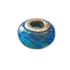 Elegant Blue and Green Glass Bead Charm